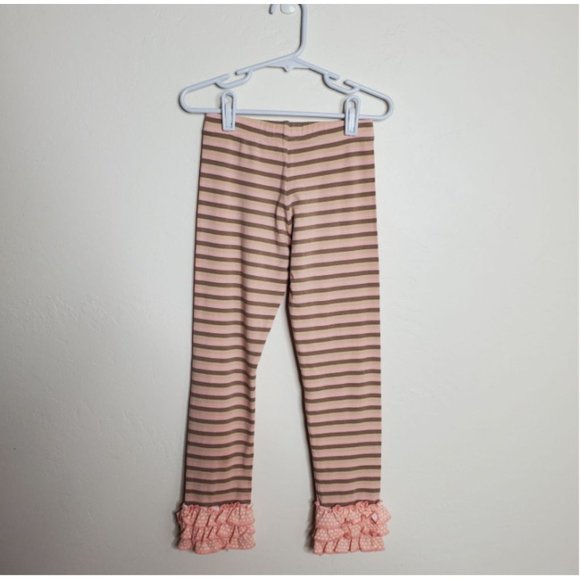 Matilda Jane Happy and Free Taffy Pull Leggings Size 6 stripes dots ruffles - Picture 5 of 5